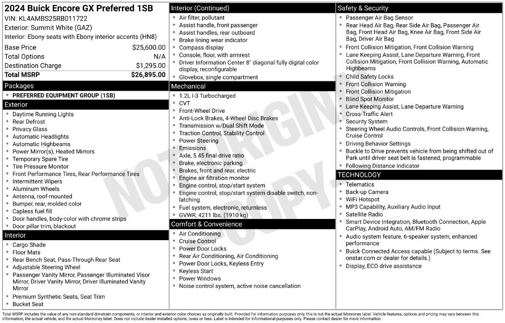 Certified 2024 Buick Encore GX Preferred FWD image 33