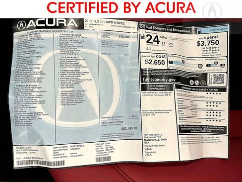 Certified 2025 Acura TLX SH-AWD w/ A-SPEC Pkg image 24