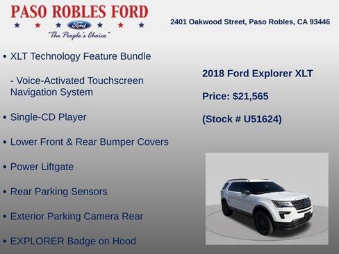 Used 2018 Ford Explorer XLT w/ Equipment Group 202A FWD image 14