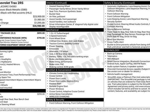 Used 2024 Chevrolet Trax RS w/ Sunroof Package FWD image 6