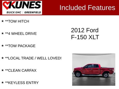 Used 2012 Ford F150 XLT w/ XLT Chrome Pkg AWD/4WD image 2