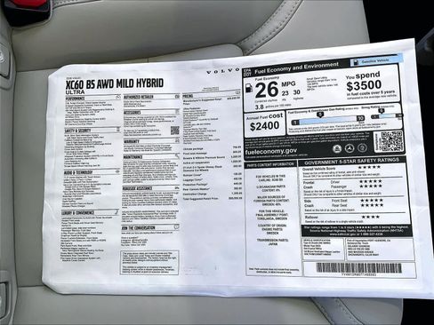 New 2026 Volvo XC60 B5 Ultra w/ Climate Package AWD/4WD image 35