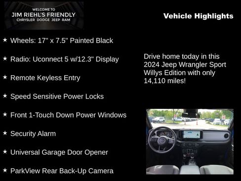 Used 2024 Jeep Wrangler Unlimited Sport AWD/4WD image 5