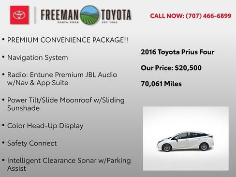 Used 2016 Toyota Prius Four w/ Advanced Technology Package FWD image 10