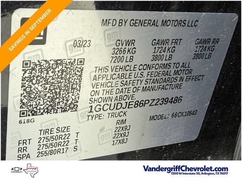 Used 2023 Chevrolet Silverado 1500 High Country w/ High Country Premium Package AWD/4WD image 12