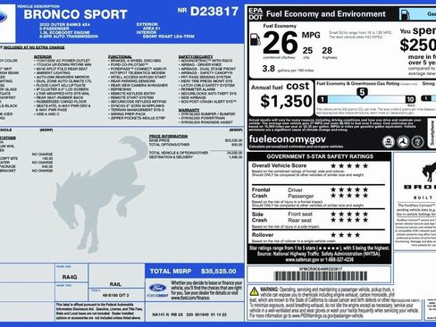 Used 2022 Ford Bronco Sport Outer Banks image 5