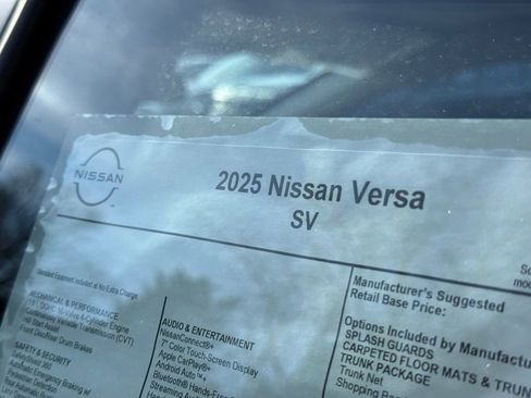 New 2025 Nissan Versa SV w/ Trunk Package image 24