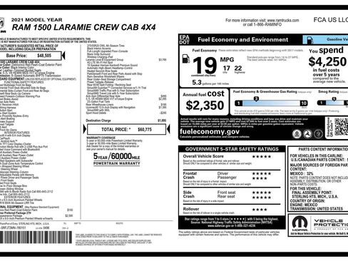 Used 2021 RAM 1500 Laramie AWD/4WD image 8