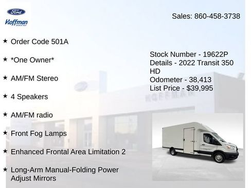 Used 2022 Ford Transit 350 Low Roof DRW w/ Interior Upgrade Package RWD image 10