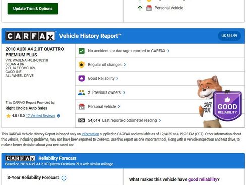 Used 2018 Audi A4 2.0T Premium Plus w/ Premium Plus Package image 3