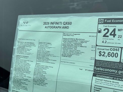 New 2026 INFINITI QX60 Autograph w/ Dark Cargo Package image 18