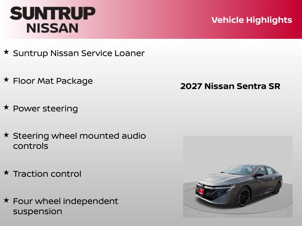 Certified 2027 Nissan Sentra SR w/ Floor Mat Package FWD image 8