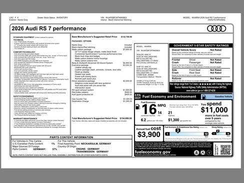 New 2026 Audi RS 7 Performance image 27