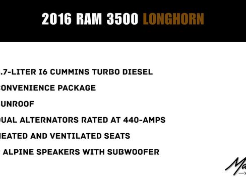 Used 2016 RAM 3500 Laramie Longhorn w/ Convenience Group AWD/4WD image 2