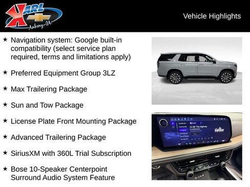 Certified 2025 Chevrolet Tahoe High Country w/ Sun And Tow Package AWD/4WD image 2