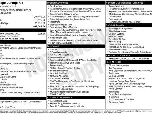Used 2018 Dodge Durango GT w/ Trailer Tow Group IV AWD/4WD image 1