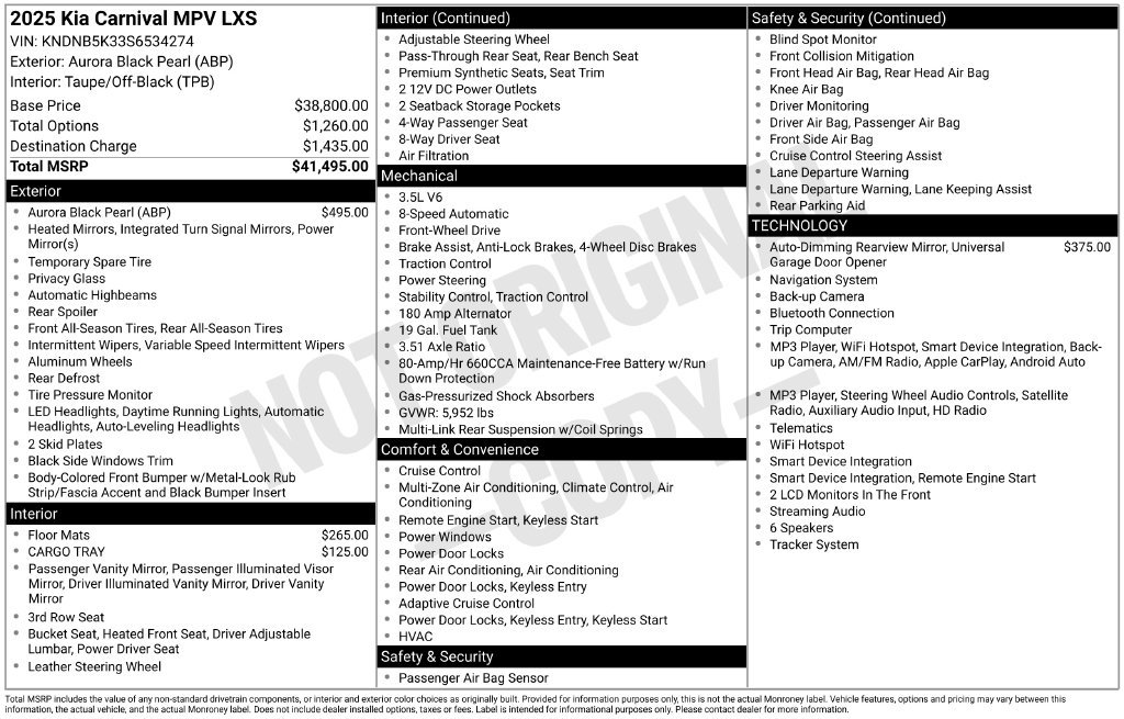 Used 2025 Kia Carnival FWD image 30