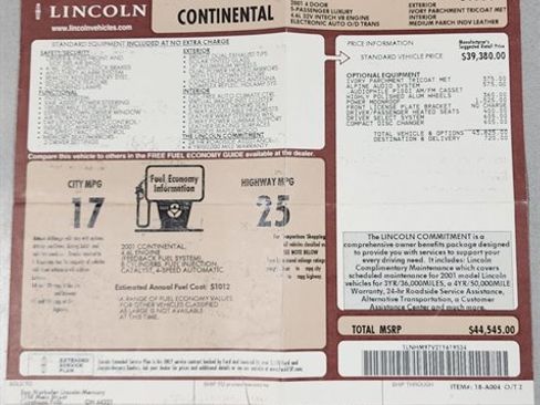 Used 2001 Lincoln Continental image 36