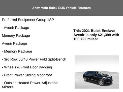 Used 2021 Buick Enclave Avenir w/ Avenir Technology Package AWD/4WD image 8