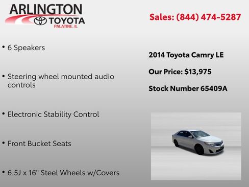 Used 2014 Toyota Camry LE FWD image 3