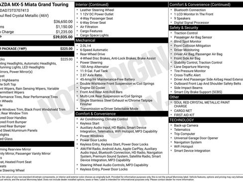 New 2026 MAZDA MX-5 Miata Grand Touring w/ Weather Package RWD image 4