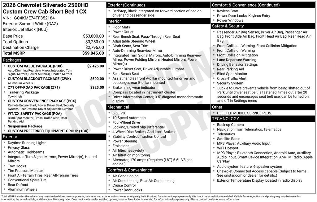 New 2026 Chevrolet Silverado 2500 Custom w/ Custom Value Package AWD/4WD image 38