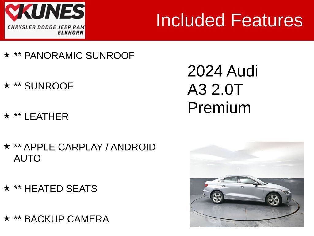 Used 2024 Audi A3 2.0T Premium FWD image 2