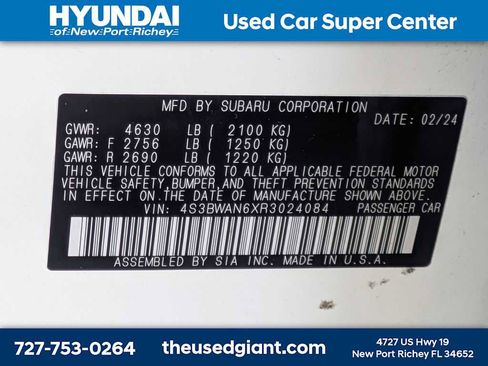Used 2024 Subaru Legacy Limited AWD/4WD image 42