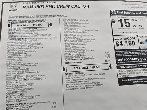 New 2026 RAM 1500 RHO w/ RHO Level 1 Equipment Group AWD/4WD image 18