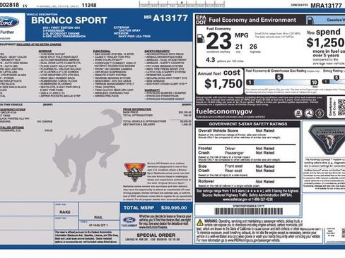 Used 2021 Ford Bronco Sport First Edition AWD/4WD image 25
