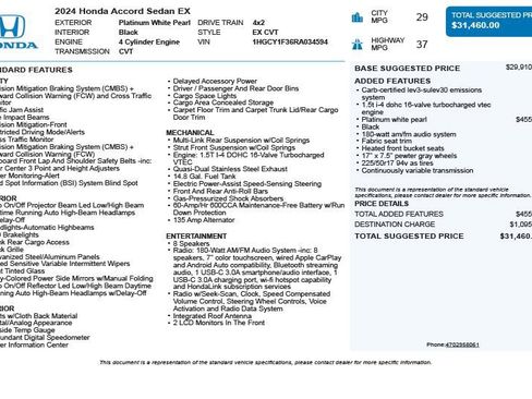 Used 2024 Honda Accord EX image 3