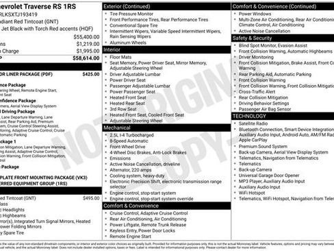 Used 2026 Chevrolet Traverse RS w/ LPO, Floor Liner Package FWD image 11