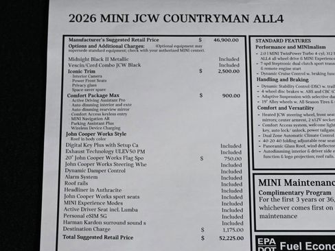 New 2026 MINI Cooper Countryman John Cooper Works w/ Comfort Package Max image 28