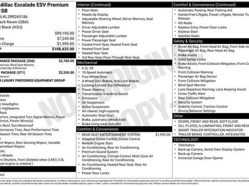 Used 2024 Cadillac Escalade ESV Premium Luxury w/ Performance Package AWD/4WD image 59
