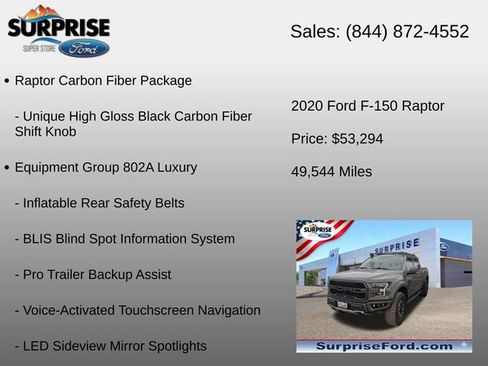 Used 2020 Ford F150 Raptor w/ Equipment Group 802A Luxury AWD/4WD image 6
