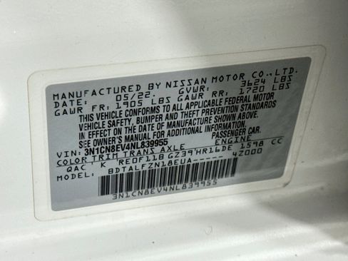 Used 2022 Nissan Versa SV FWD image 53