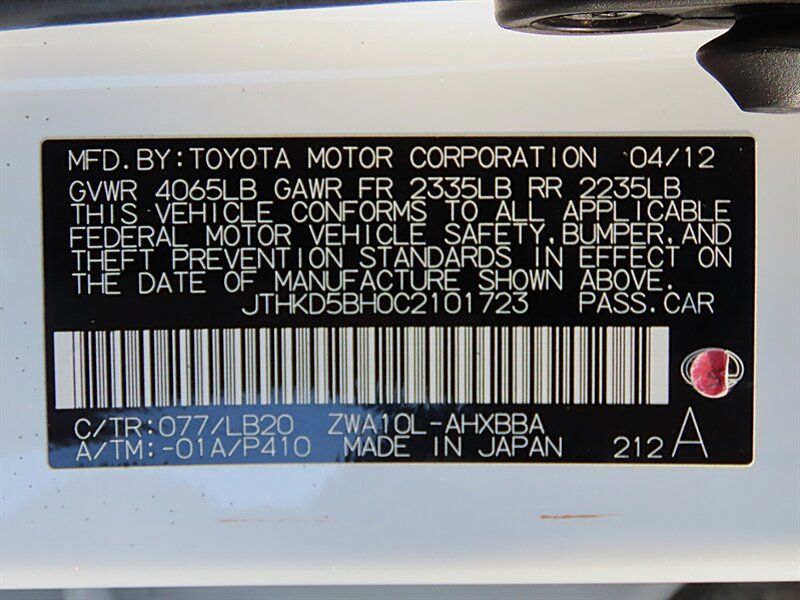 Used 2012 Lexus CT 200h Premium FWD image 37