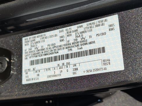 Used 2021 Ford F150 Lariat w/ Equipment Group 502A High AWD/4WD image 40