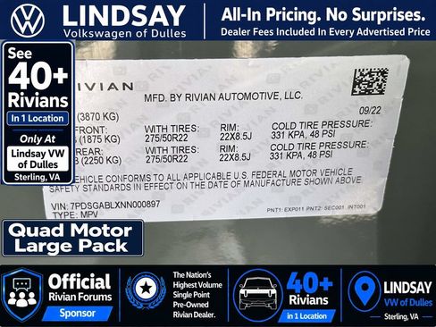 Used 2022 Rivian R1S Launch Edition AWD/4WD image 31