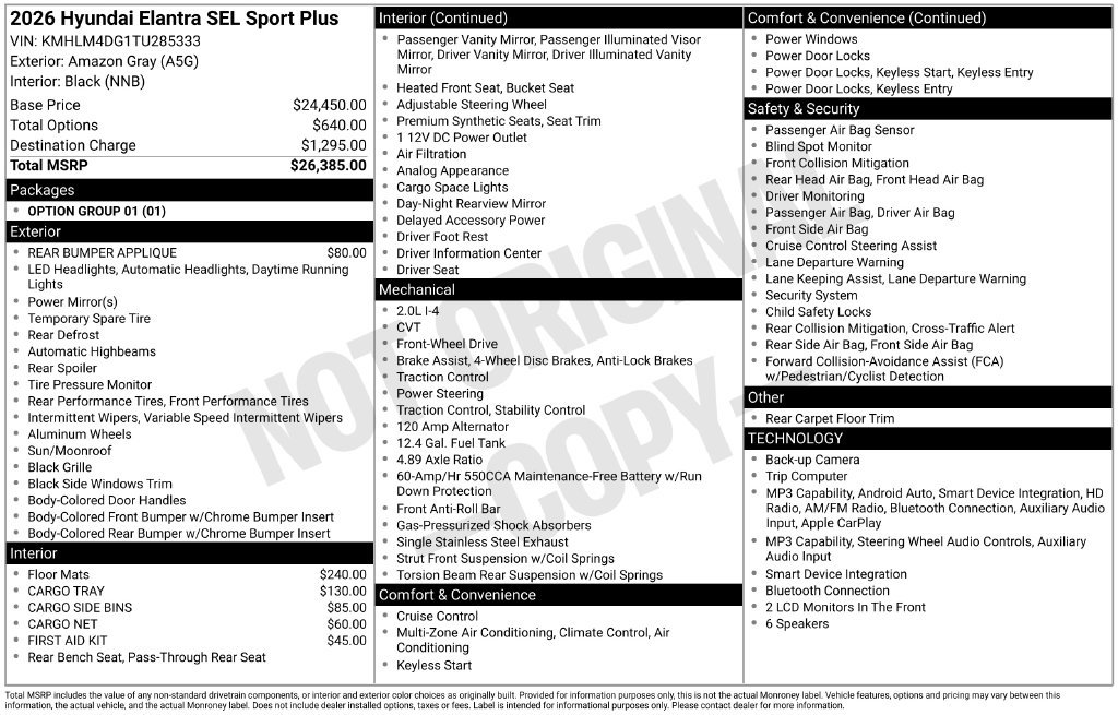 New 2026 Hyundai Elantra SEL Sport FWD image 6