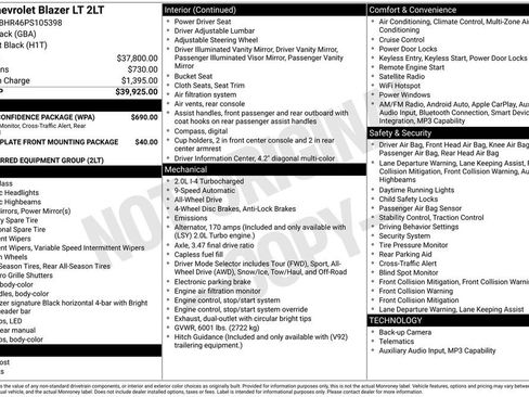 Used 2023 Chevrolet Blazer LT w/ Driver Confidence Package image 19