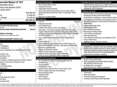 Used 2024 Chevrolet Blazer LT w/ Midnight/Sport Edition image 8