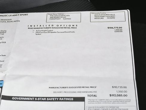 Used 2024 Lexus LX 600 F Sport image 85