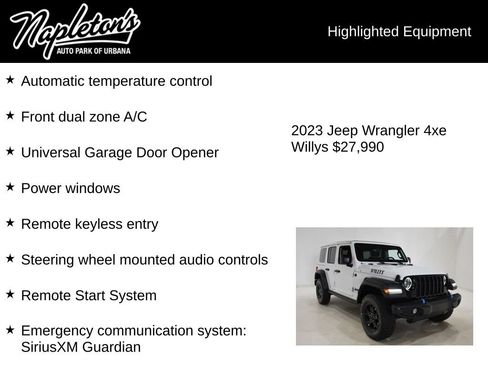 Used 2023 Jeep Wrangler Unlimited w/ Sun & Screen Package AWD/4WD image 16