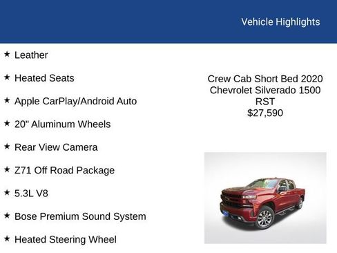 Used 2020 Chevrolet Silverado 1500 RST AWD/4WD image 2