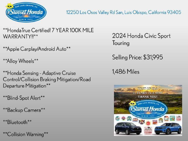 Used 2024 Honda Civic Sport Touring image 2