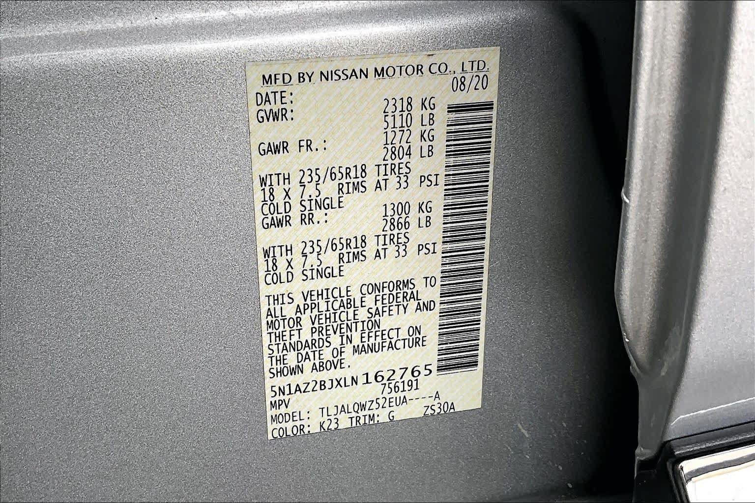 Certified 2020 Nissan Murano SV FWD image 33