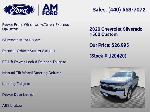 Used 2020 Chevrolet Silverado 1500 Custom w/ Custom Value Package AWD/4WD image 36