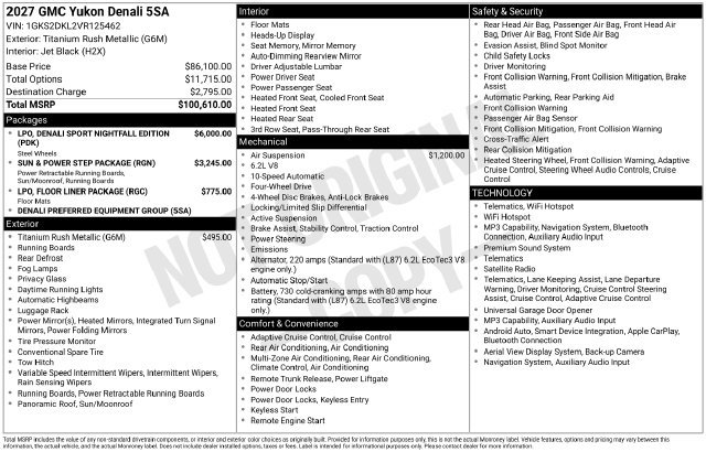 New 2027 GMC Yukon Denali AWD/4WD image 3