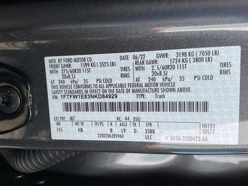 Used 2022 Ford F150 Lariat w/ Equipment Group 502A High AWD/4WD image 44
